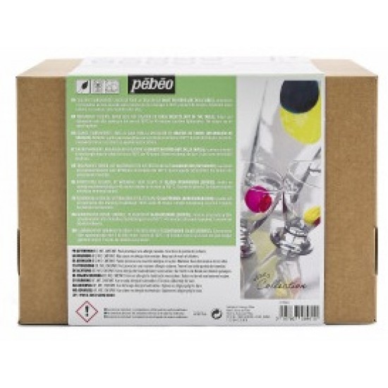 Pebeo Vitrail Glass Painting V160 Collection Set 10 x 45ml Solvent Based Paint 758461 C1